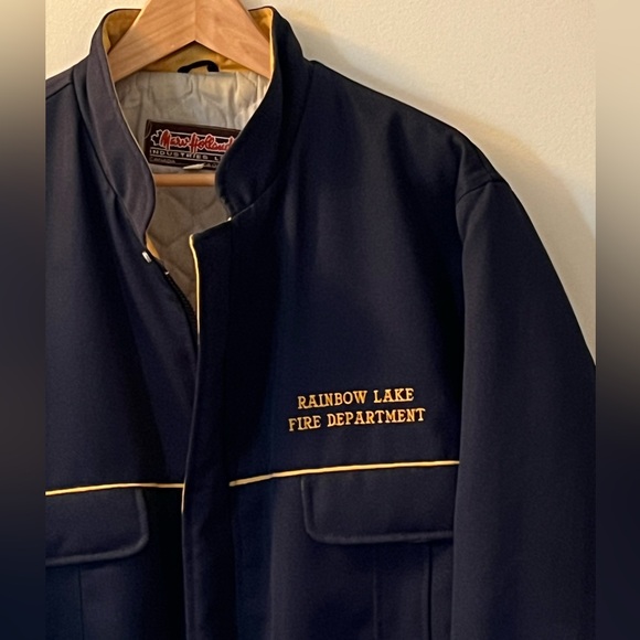 Vintage Rainbow Lake Fire Department Jacket - Size Mens Medium - Picture 2 of 12